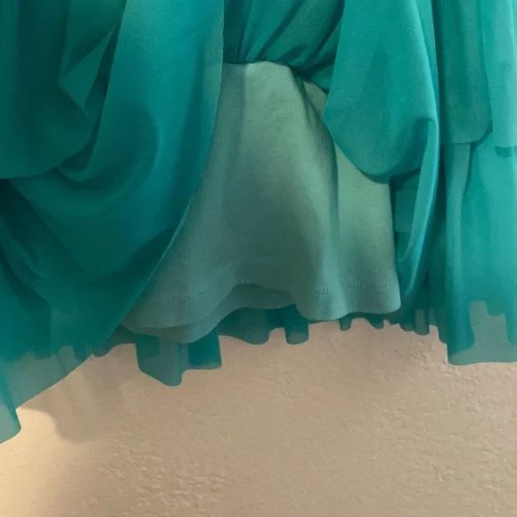 Hanna Andersson Cotton Blue Turquoise Tiered Ruffle Tank Dress Size US Size 10 - Picture 4 of 8